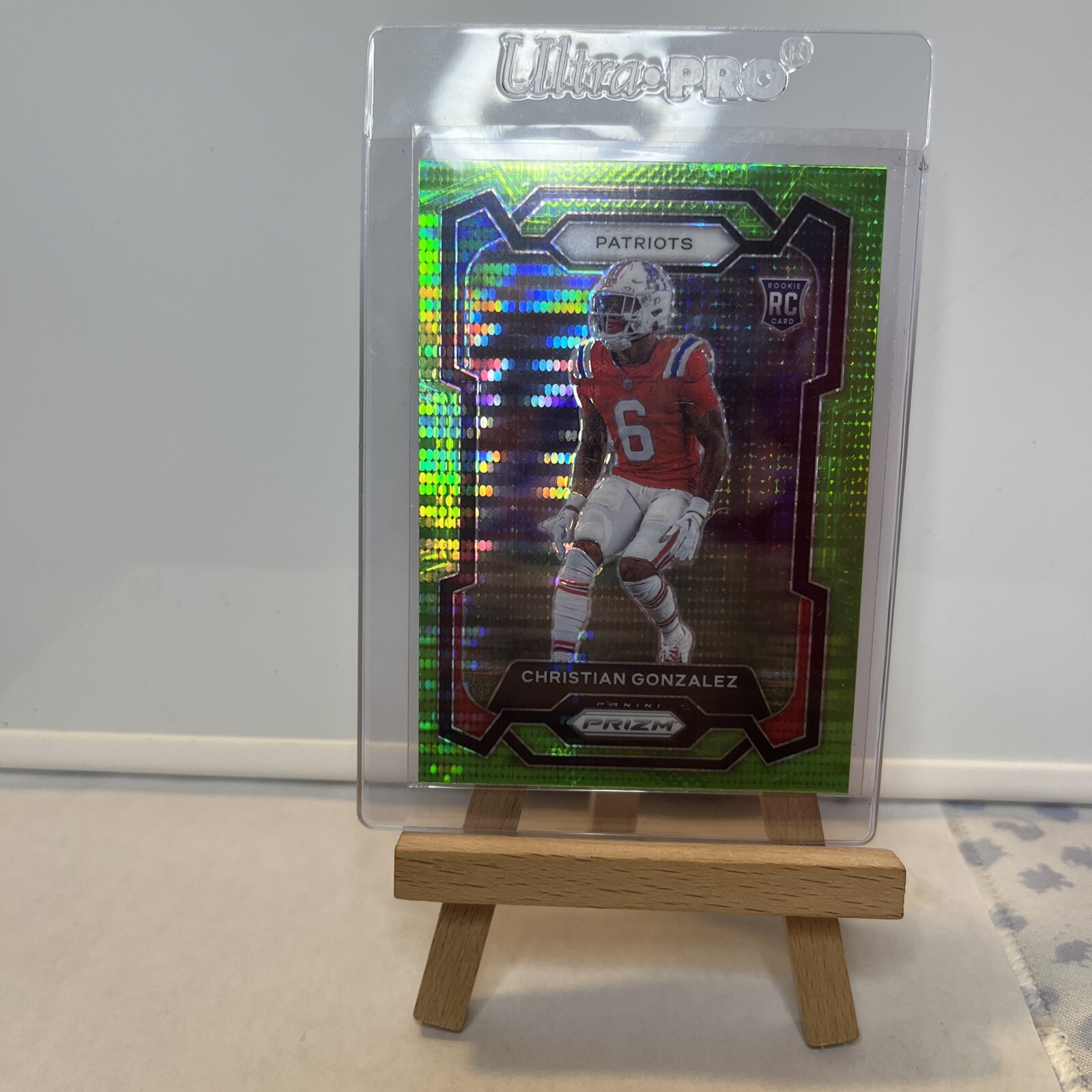 2023 PANINI PRIZM CHRISTIAN GONZALEZ ROOKIE GREEN PULSAR #369 PATRIOTS RC NFL