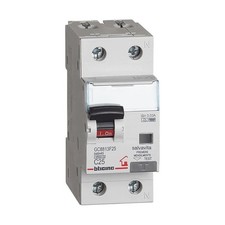 Bticino magnetotermico differenzenziale F 1P+N 25A 4500A 30mA - GC8813F25