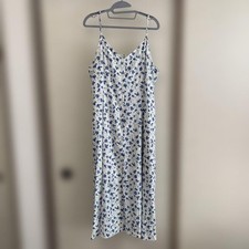 Uniqlo Floral Dress Women Summer Linen Button Up No Slit New