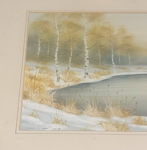 Stephen F Allen Original Framed Painting Of Winter Natural Scene 1991 - Picture 3 of 7