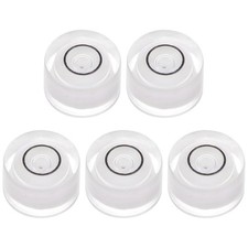 5pcs Round Bubble Level 10x6mm Mini Circular Bullseye Spirit Levels, White