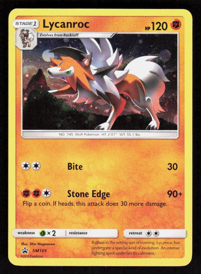 Pokemon Lycanroc - SM105 Promo Holo Sun & Moon Promo (LP)