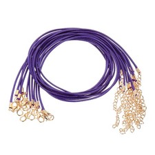 10pcs Waxed Necklace Cord Bulk, 18" 2mm Necklace Ropes Dark Purple