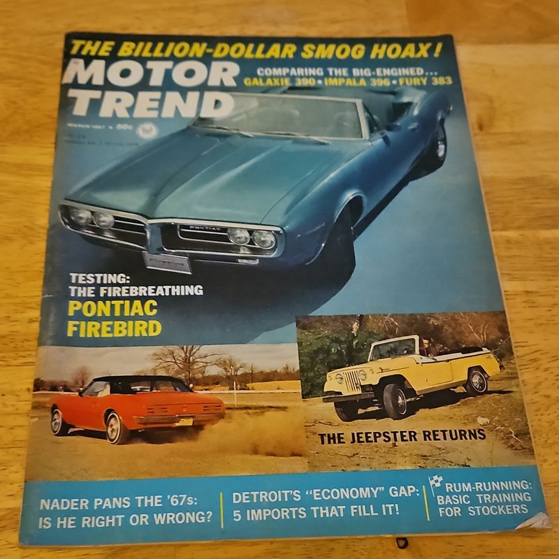 Motor Trend Magazine July 1968 Issue Pontiac Firebird Jeepster Galaxie 500 Cover