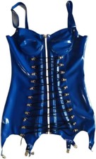 Latex Rubber Gummi Uniform Catsuit womens Corset