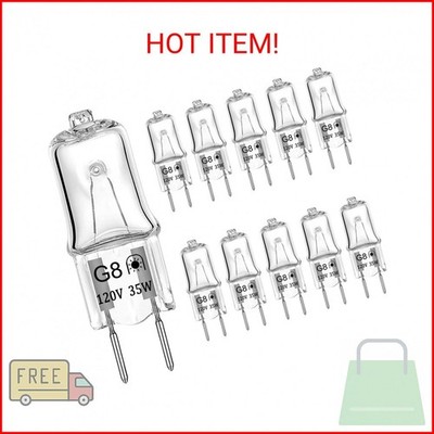 Lacnooe G8 Halogen Light Bulbs 35w 120v G8 Base 2pin Dimmable Xenon Bulb T4 Jcd