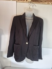 Womens Medium Michael Kors Black Blazer Jacket Shoulder Pads