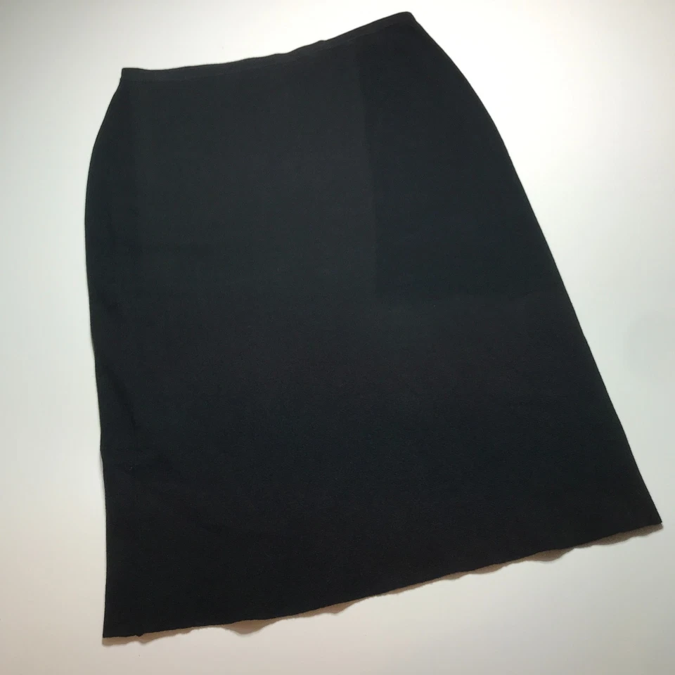 Joan Vass Mujer 2 Completo Algodón Tejido Midi Recto Negro Pull On Modesto Esencial Foto 2 de 4