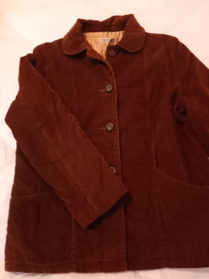 Chaqueta para mujer vintage años 70 de pana marrón talla 16 forro acolchado Foto 3 de 4