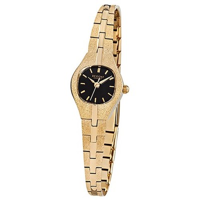 Regent Damen-Armbanduhr gold Analog F-378 Stahl-Armband URF378