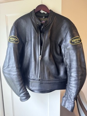 Vanson Mens Cobra MK2 Sportrider Leather Jacket Air Curtain Vented Armor Size 46