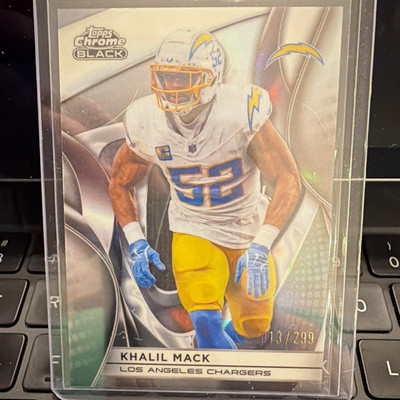 Topps 2025 Chrome Black Khalil Mack Los Angeles Chargers Refractor #58 013/299