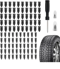 100 Pcs Rubber Tire Nail Repair Kit Screw In Tire Plugs for Car Truck SUV Van