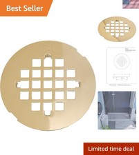 4-1/4" OD Casper Brass Snap-In Shower Strainer Grid, Polished Brass, D319-01