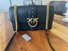 PINKO Damen Schultertasche Leder Schwarz, Ket...