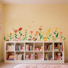 Large Color Flower Wall Stickers, Removable Peel and Stick Wall Decals for