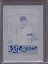 JACK McDOWELL 2025 Leaf Bronx Legacy Black Printing Plate Autograph Auto #1/1