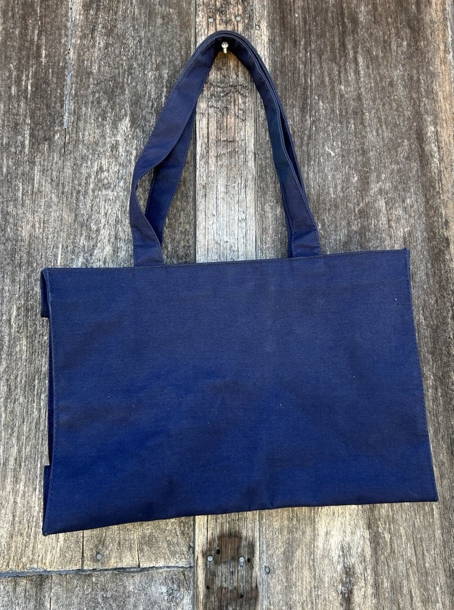 Vintage RALPH LAUREN POLO BLUE CANVAS Satchel Handle Travel  display picture 2