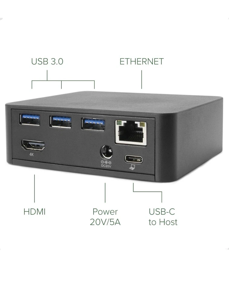 Plugable USB C Dock VESA Mount Compact with 85W Charging Thunderbolt 4/3 USB4 - Image 3 of 4