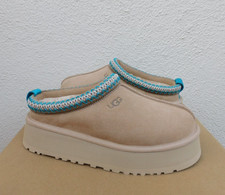 UGG TAZZ DRIFTWOOD SUEDE/ WOOL PLATFORM SLIPPERS SHOES, WOMEN US 7/ EUR 38 NEW