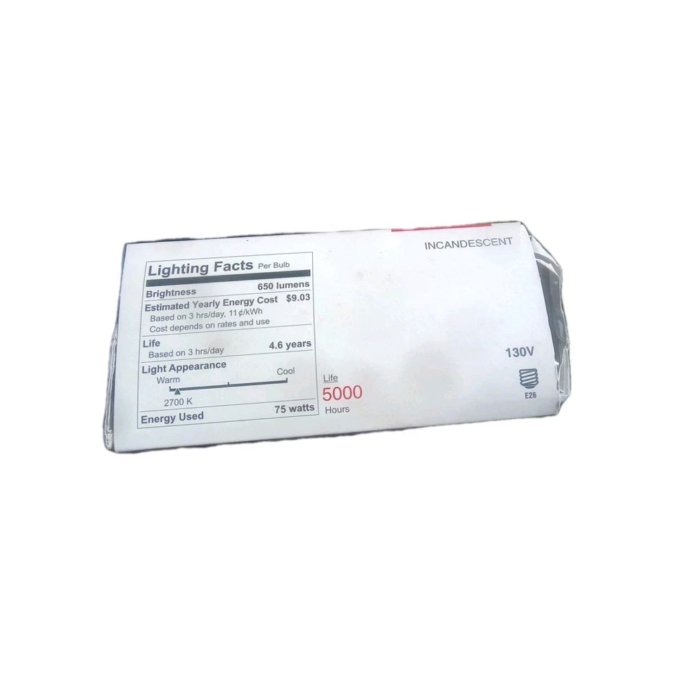 75 Watt Clear Rough Service Bulbs - 4 Pack Coated Shatter Resistant Ceiling Fan - Image 4 of 4