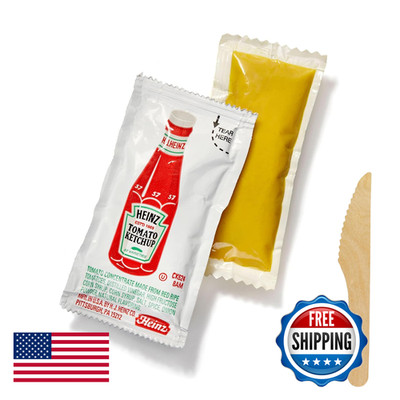 Concession Essentials Ketchup And Mustard Packets 200 Count 100 Each Flavor