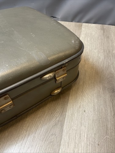 Crown Vintage Accessories Suitcase Grey Luggage Travel Baggage Holiday Vacation - Picture 15 of 22