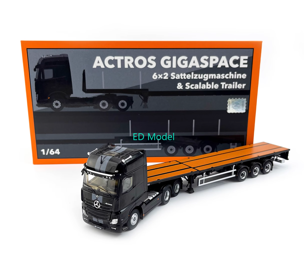 BN GCD 1:64 Actros Gigaspace Scalable Trailer Truck Model Diecast