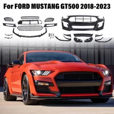 GT500 Style Front Bumper Kit for Ford Mustang 2018-2023 with Grille & Splitter