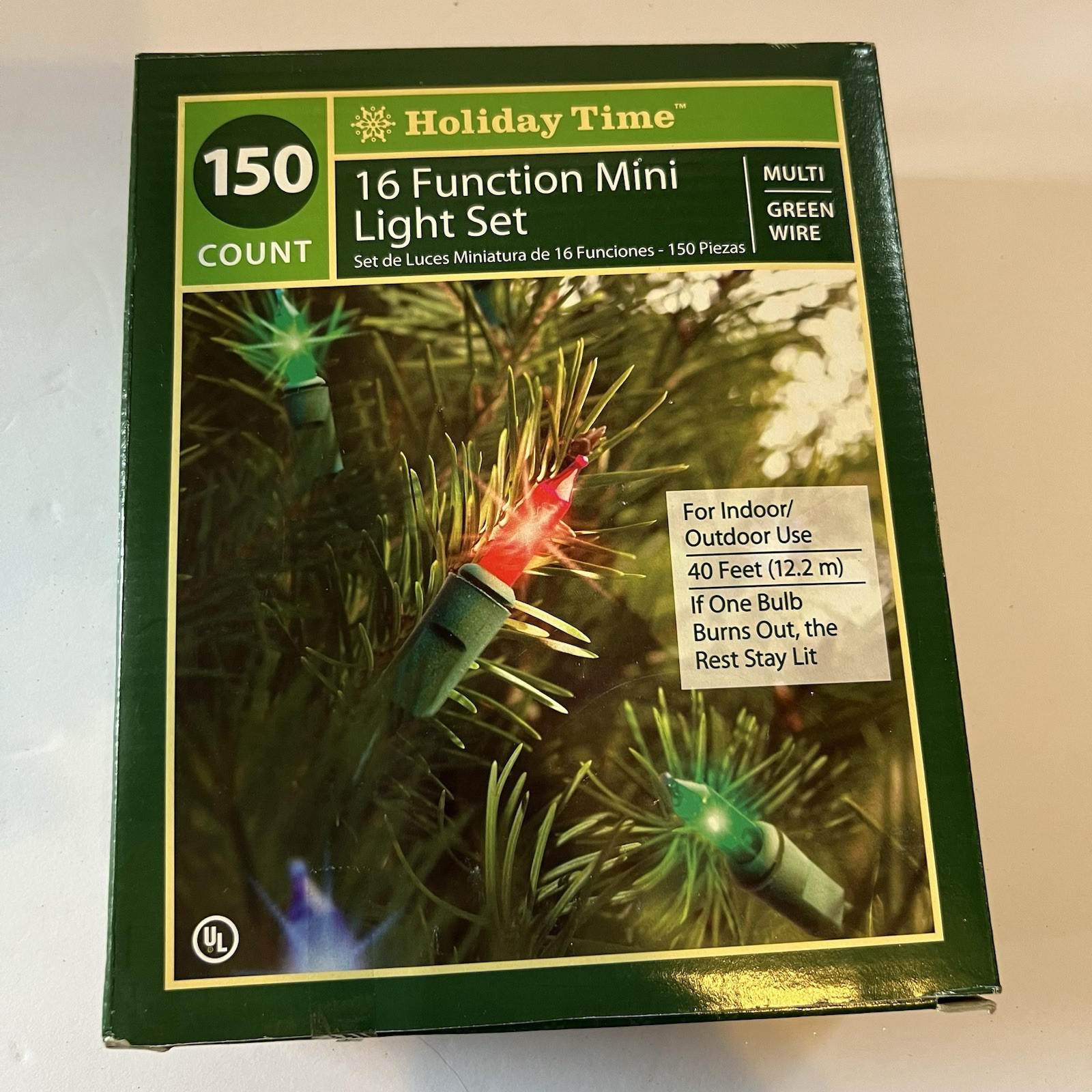 40ft Holiday Time Red & Green Mini Lights with 150 Bulbs & 16 Lighting Functions
