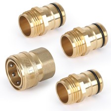 4 PCS 3/4Inch Full Flow Heavy Duty Hose Quick Connect Fittings Brass Coupler