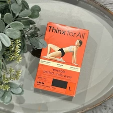THINX Size L 32-34" Waist Super Absorbency Black Reusable Period Underwear
