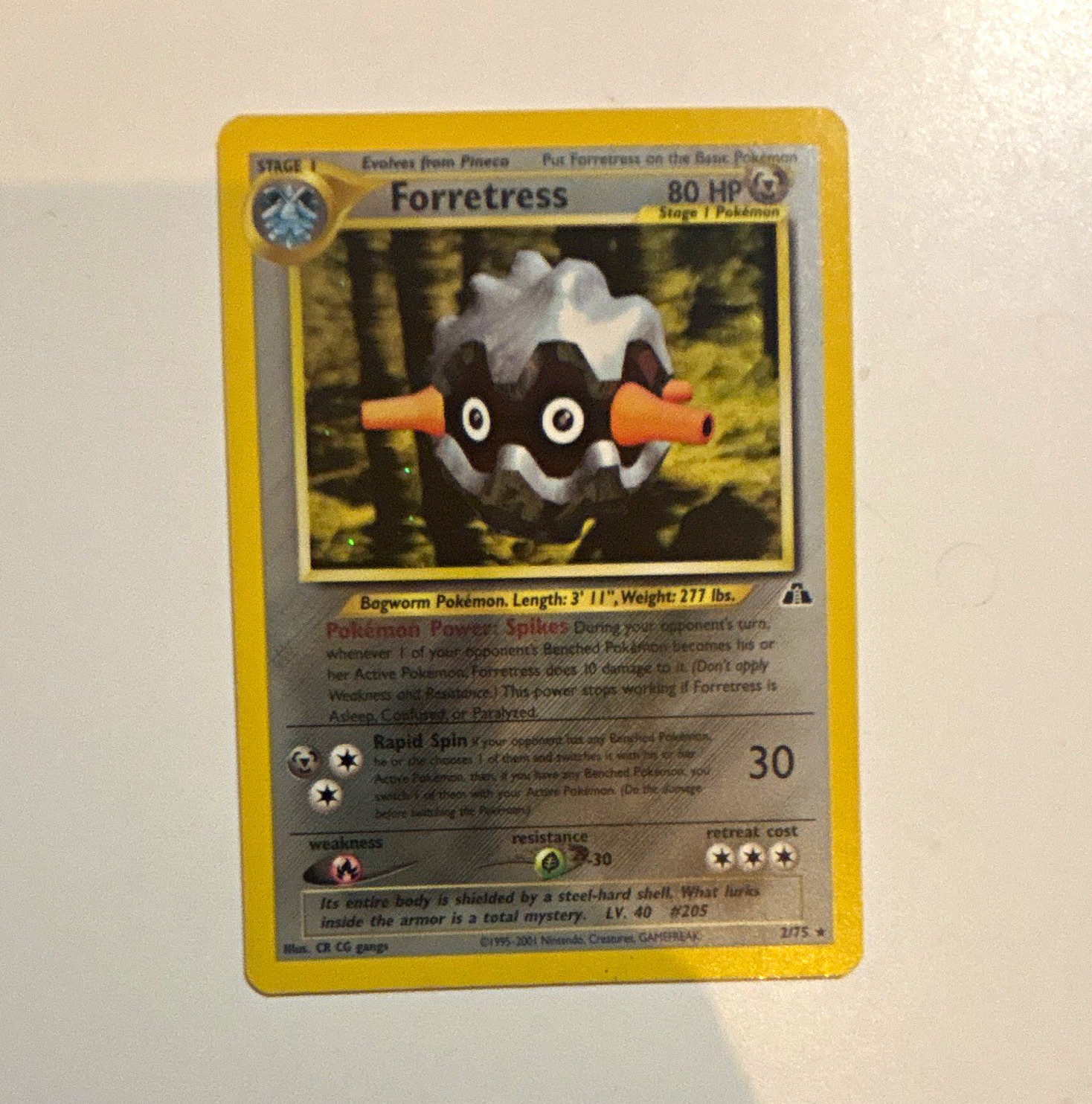 Pokemon TCG Forretress 2/75 Holo Rare Neo Discovery English 80 HP Stage 1