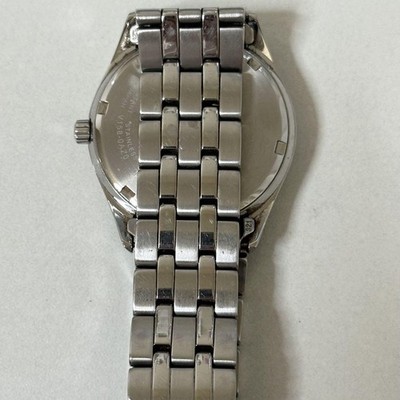 Seiko Solar V158 0AZ0 Watch Black Dial Day Date Stainless Steel