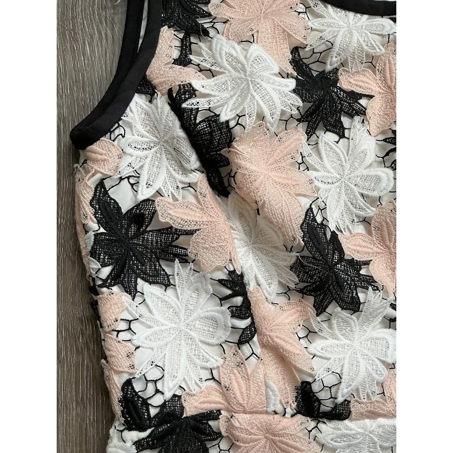 Abito tubino Kate Spade Tiger Lily pizzo floreale senza maniche zip posteriore taglia 0