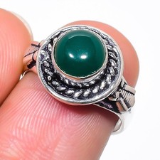 Green Onyx Gemstone Handmade 925 Sterling Silver All Size Ring For Gift