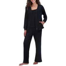 NEW Live 2 Lounge Women's S Black 3 Piece Lounge Set