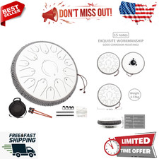 Steel Tongue Drum 15 Notes 14 Inch D-Key Panda Balmy Drum Percussion Instrument