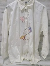 Disney Store Embroidered White Button Up Long Sleeved Shirt Winnie The Pooh XXL