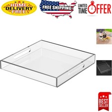 Elegant 10x10 Spill-Proof Acrylic Serving Tray with Handles for Effortless En...