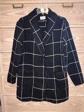 Marine Layer Women s Black White Windowpane C...