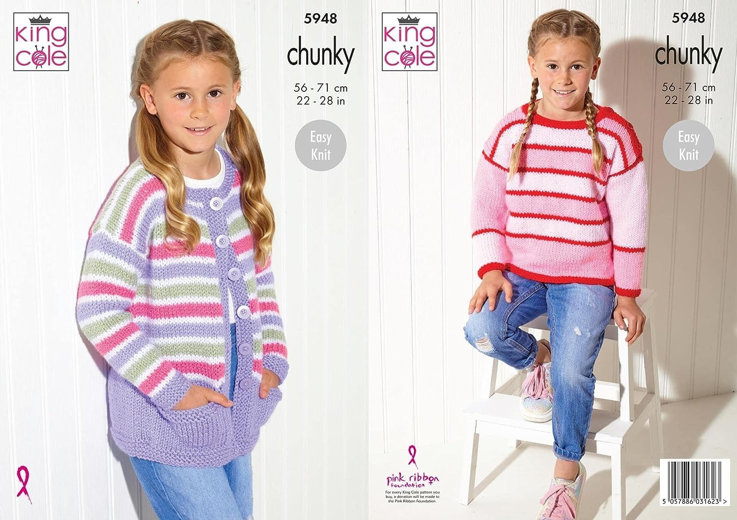 Sweater and Cardigan in King Cole Big Value Chunky (5948) - Image 3