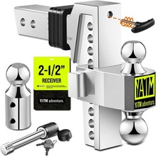 Adjustable Trailer Hitch 2.5 Receiver 8 Drop Hitch 1-78 2 2-516 Ball Adjustable Trailer Hitch 2.5 Receiver 8 Drop Hitch 1-78 2 2-516 Ball