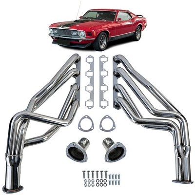 Edelstahl Fächerkrümmer  4in1 Set Header für Ford Mustang SBF 64-73 289 302 351W