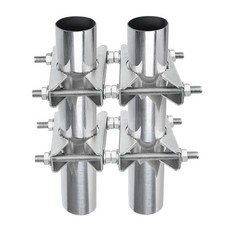 2 Pack Antenna Mounting Kits 2 inch Pole to Pole Clamp Heavy Duty Mast to Mas...