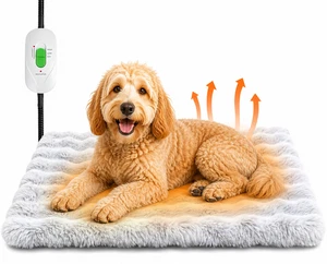 Pet Heating Pad for Dogs Cats 60x90cm Heated Bed Mat Chew Resistant