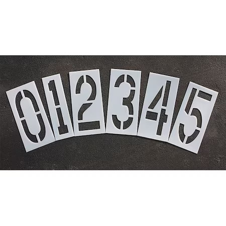 Rae Stl-116-8180 Pavement Stencil, Number Set, 0 Thru 9, Blanks, 18 In
