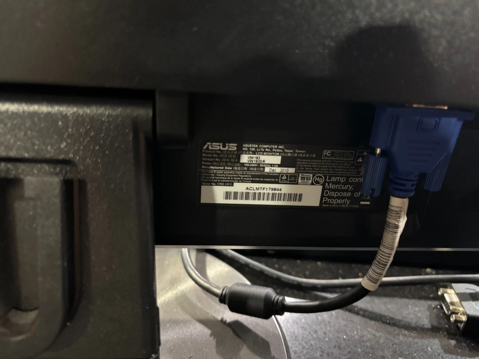 ASUS VW193 19 INCH LCD Monitor Tested good - Image 3 of 3