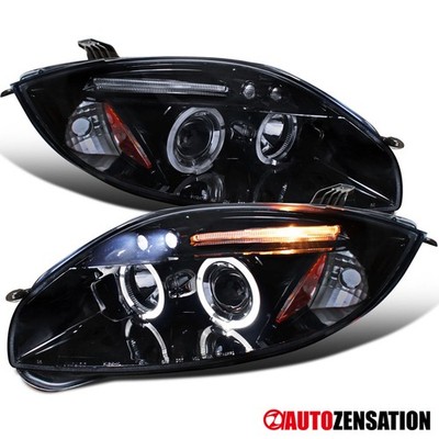 Smoke Black Fit 2006-2012 Mitsubishi Eclipse LED Halo Projector Headlights Lamps