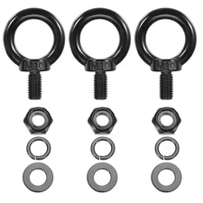 3Pcs M10x18mm 304 Stainless Steel Lifting Shoulder Eye Bolt with Nut Washer Set